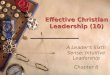 Effective Christian Leadership (10) A Leader’s Sixth Sense: Intuitive Leadership Chapter 8