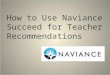 How to Use Naviance Succeed for Teacher Recommendations