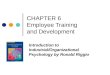 CHAPTER 6 Employee Training and Development Introduction to Industrial/Organizational Psychology by Ronald Riggio