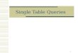 1 Single Table Queries. 2 Objectives  SELECT, WHERE  AND / OR / NOT conditions  Computed columns  LIKE, IN, BETWEEN operators  ORDER BY, GROUP BY,