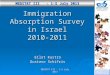MEDSTAT III - 1-5 July 2013 Immigration Absorption Survey in Israel 2010-2011 Eilat Kastro Gustavo Schifris MEDSTAT III - 1-5 July 2013 MEDSTAT III - 1-5