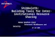 24 Jun 2004 Shibboleth: Building Tools for Inter-institutional Resource Sharing Renee Woodten Frost Internet2 Middleware and Security