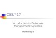 CSS/417 Introduction to Database Management Systems Workshop 4