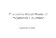 Theorems About Roots of Polynomial Equations Rational Roots