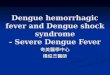 Dengue hemorrhagic fever and Dengue shock syndrome - Severe Dengue Fever 奇美醫學中心楊俊杰醫師