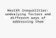 1 Health inequalities: underlying factors and different ways of addressing them