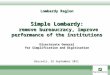Simple Lombardy: remove bureaucracy, improve performance of the institutions Directorate General for Simplification and Digitisation Brussels, 22 September
