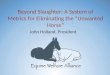 Beyond Slaughter: A System of Metrics for Eliminating the “Unwanted Horse” John Holland, President