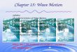 Chapter 15: Wave Motion Syllabus 15-1 Characteristics of Wave Motion 15-2 Types of Waves: Transverse and Longitudinal 15-3 Energy Transported by Waves