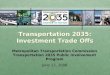 Transportation 2035: Investment Trade Offs Metropolitan Transportation Commission Transportation 2035 Public Involvement Program June 13, 2008