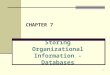 1 CHAPTER 7 Storing Organizational Information - Databases