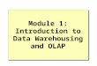 Module 1: Introduction to Data Warehousing and OLAP
