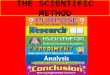THE SCIENTIFIC METHOD. Scientific Method – a series of logical steps to follow in order to solve problems in science