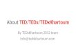 About TED/TEDx/TEDxKhartoum By TEDxKhartoum 2012 team info@tedxkhartoum.com