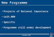 November 2007 1 New Programme Projects of National Importance Lm25,000 Specific Programme still under development