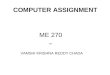 COMPUTER ASSIGNMENT ME 270 BY VAMSHI KRISHNA REDDY CHADA