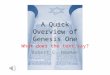 A Quick Overview of Genesis One What does the text say? Robert C. Newman