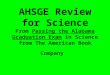 AHSGE Review for Science From Passing the Alabama Graduation Exam in Science from The American Book Company