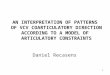 1 AN INTERPRETATION OF PATTERNS OF VCV COARTICULATORY DIRECTION ACCORDING TO A MODEL OF ARTICULATORY CONSTRAINTS Daniel Recasens