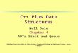 1 C++ Plus Data Structures Nell Dale Chapter 4 ADTs Stack and Queue Modified from the slides by Sylvia Sorkin, Community College of Baltimore County -