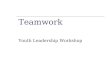 Teamwork Youth Leadership Workshop. Teamwork exercise Human pyramid