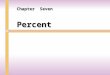 Percent Chapter Seven. Percents, Decimals, and Fractions Section 7.1