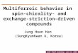 ISSP TASSP workshop Jun 19, 2008 Multiferroic behavior in spin-chirality- and exchange-striction-driven compounds Jung Hoon Han (SungKyunKwan U, Korea)