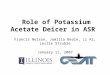 Role of Potassium Acetate Deicer in ASR Francis Nelson, Jamilla Beale, Li Ai, Leslie Struble January 11, 2007