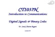 CT1037N Introduction to Communications Digital Signals & Binary Codes Er. Saroj Sharan Regmi Lecture 06