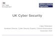 UK Cyber Security Caley Robertson Assistant Director, Cyber Security Exports, Critical Infrastructure November 2014