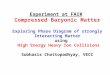 Experiment at FAIR Compressed Baryonic Matter Exploring Phase Diagram of strongly Interacting Matter using High Energy Heavy Ion Collisions Subhasis Chattopadhyay,