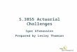 S.3855 Actuarial Challenges Igor Afanassiev Prepared by Lesley Thomson