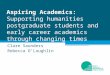 Aspiring Academics: Supporting humanities postgraduate students and early career academics through changing times Clare Saunders Rebecca O’Loughlin