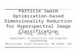 1 Particle Swarm Optimization-based Dimensionality Reduction for Hyperspectral Image Classification He Yang, Jenny Q. Du Department of Electrical and Computer