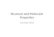 Structure and Molecular Properties Summer 2012. Overview Syllabus ChemDraw Structures and intermolecular forces