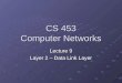 CS 453 Computer Networks Lecture 9 Layer 2 – Data Link Layer