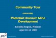 Areva Resources SENES Consultants Limited Kivalliq Inuit Association Community Tour concerning Potential Uranium Mine Development Kivalliq Region, Nunavut