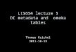 LIS654 lecture 5 DC metadata and omeka tables Thomas Krichel 2011-10-13
