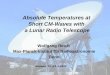 Galactic Radioemission – a problem for precision cosmology ? Absolute Temperatures at Short CM-Waves with a Lunar Radio Telescope Wolfgang Reich Max-Planck-Institut