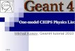 One-model CHIPS Physics List Mikhail Kosov, Geant4 tutorial 2010 ITEP