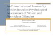 An Examination of Personality Profiles based on Psychological Assessments of Violent and Nonviolent Offenders Erica Hoover, MA Doctoral Candidate Aldwin