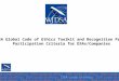 WFDSA Global Code of Ethics Toolkit and Recognition Program Participation Criteria for DSAs/Companies