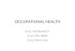 OCCUPATIONAL HEALTH Cruz, Ferdinand Jr. Cruz, Ma. Belle Cruz, Mary Liza