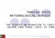 5TH INTERNATIONAL COURSE ON METEOROLOGICAL TELECOMMUNICATION AND METCAP SOFTWARE, TURKEY- ALANYA, SEPTEMBER 2010 1 TURKISH STATE METEOROLOGICAL SERVICE