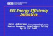 EEI Energy Efficiency Initiative Eric Ackerman ( eackerman@eei.org) eackerman@eei.org Senior Manager, Regulatory Policy April 23, 2007