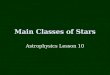 Main Classes of Stars Astrophysics Lesson 10. Homework ï± None, you have exams next week! Good Luck!