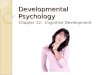 Developmental Psychology Chapter 12: Cognitive Development