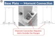 Base Plate --- Moment Connection Moment Connection Requires Bolts Outside the Flanges