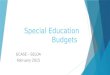 Special Education Budgets GCASE – SELDA February 2015
