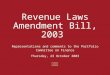 PwC Revenue Laws Amendment Bill, 2003 Representations and comments to the Portfolio Committee on Finance Thursday, 23 October 2003